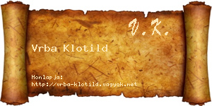 Vrba Klotild névjegykártya